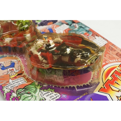 258 - Carded Bluebird Mighty Max Extinguishes the Fire Alien play set, unopened, some discolouring to bubb... 