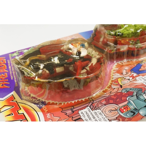 258 - Carded Bluebird Mighty Max Extinguishes the Fire Alien play set, unopened, some discolouring to bubb... 