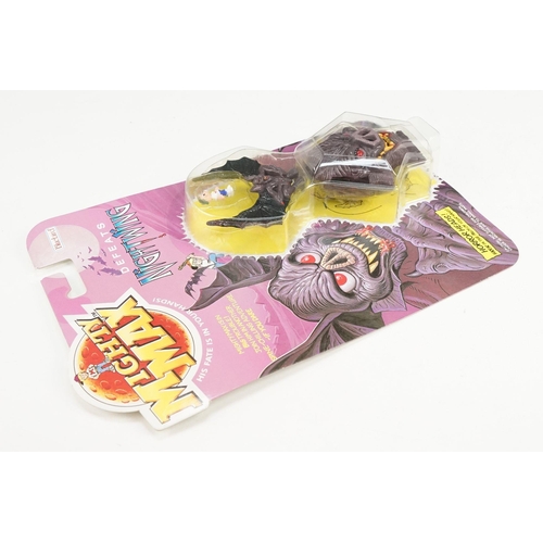 259 - Four carded Bluebird Mighty Max play sets to include Defeats Nightwing, Out-freaks Freaks (card bend... 