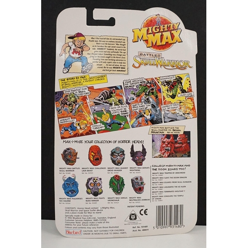 259 - Four carded Bluebird Mighty Max play sets to include Defeats Nightwing, Out-freaks Freaks (card bend... 