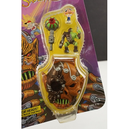 259 - Four carded Bluebird Mighty Max play sets to include Defeats Nightwing, Out-freaks Freaks (card bend... 