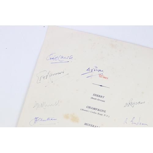 338 - Union-Castle Line signed farewell luncheon to the South African cricket team menu, dated Southampton... 