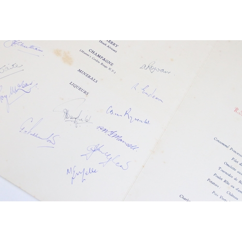 338 - Union-Castle Line signed farewell luncheon to the South African cricket team menu, dated Southampton... 