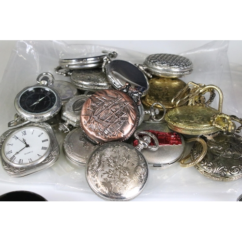 344 - Collection of late 20th Century assorted pocket watches and a small selection of wrist watches inclu... 