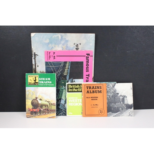 346 - Collection of mixed railwayana train memorabilia items to include six sets of postcards, booklet of ... 