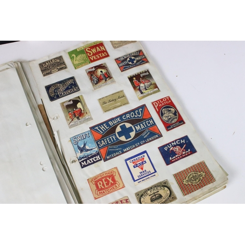 349 - Collection of assorted ephemera to include a collection of labels including cheese, match box and ci... 