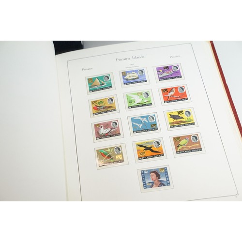 364 - Collection of British commonwealth stamps across four albums which appear mostly complete, countries... 