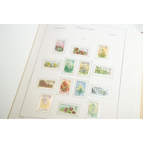 364 - Collection of British commonwealth stamps across four albums which appear mostly complete, countries... 