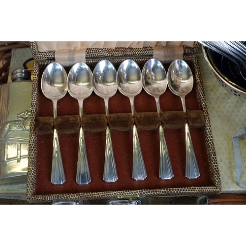 429 - Collection of assorted silver plate to include selection of flatware, chamber stick, sugar sifter, g... 