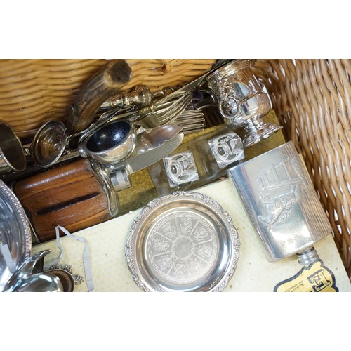 429 - Collection of assorted silver plate to include selection of flatware, chamber stick, sugar sifter, g... 