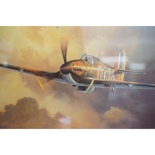 466 - Collection of aviation related prints to include a series of unframed RAF plane prints including a s... 