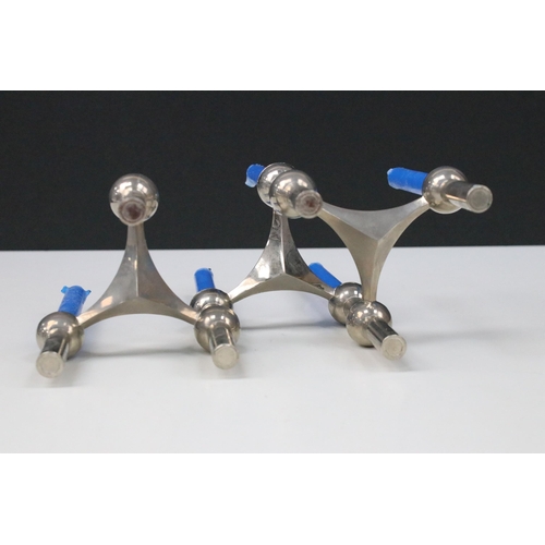 159 - Mid 20th century set of three modular stackable candle holders