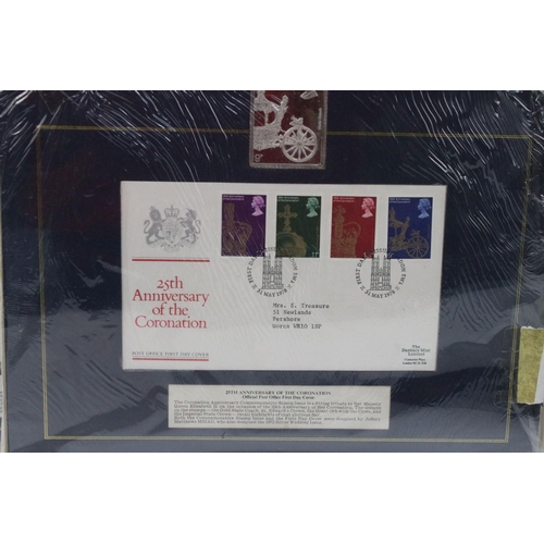 382A - Group of six silver ingot first day covers to include Horses, Historic Buildings, Energy, Cycling, 2... 