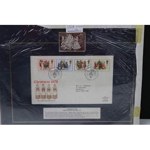 382A - Group of six silver ingot first day covers to include Horses, Historic Buildings, Energy, Cycling, 2... 