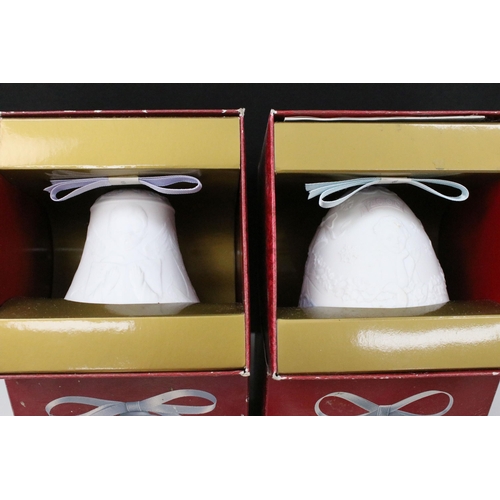 41 - Fourteen Lladro bells, to include two boxed examples, 1999 Christmas Bell and 2000 Christmas bell (1... 