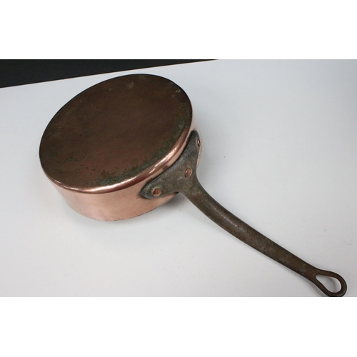 428A - Five 19th century heavy copper cooking pots