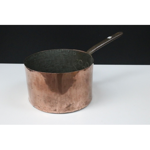 428A - Five 19th century heavy copper cooking pots