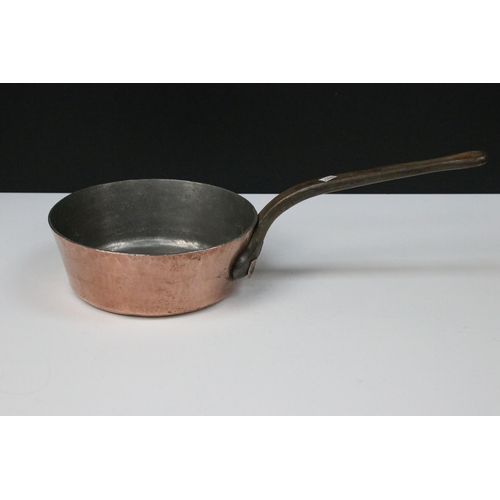 428A - Five 19th century heavy copper cooking pots