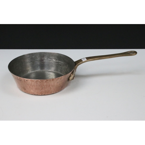 428A - Five 19th century heavy copper cooking pots