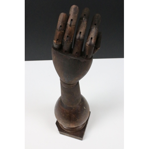 115A - Wooden articulated shop display hand, H 45cm