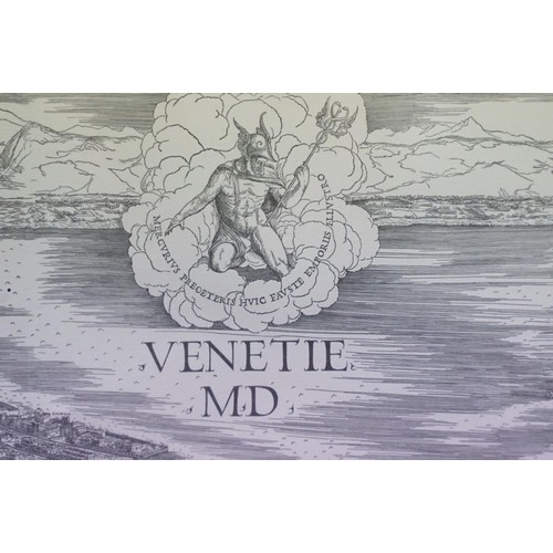 479 - City plan of Venice, Venetie MD, edizioni ezio tedeschi mestre, print, 58 x 102.5cm, framed and glaz... 