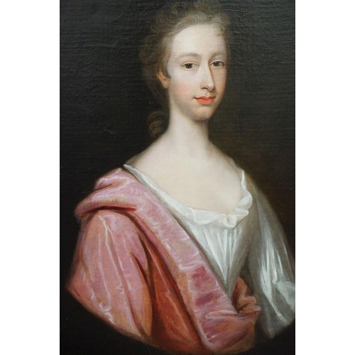 500 - English school, portrait of Lady Christian Carnegie, oil on canvas, titled upper left, 74 x 60.5cm, ... 