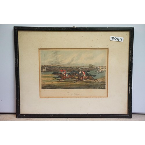 530 - J. Harris after Henry Alken, a set of four: horse racing scenes, comprising: The Struggle, Saddling,... 