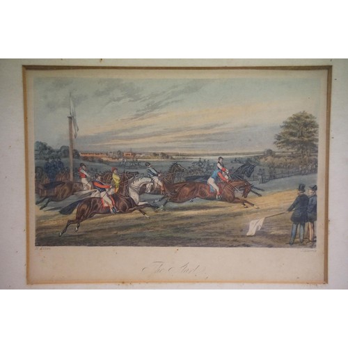 530 - J. Harris after Henry Alken, a set of four: horse racing scenes, comprising: The Struggle, Saddling,... 