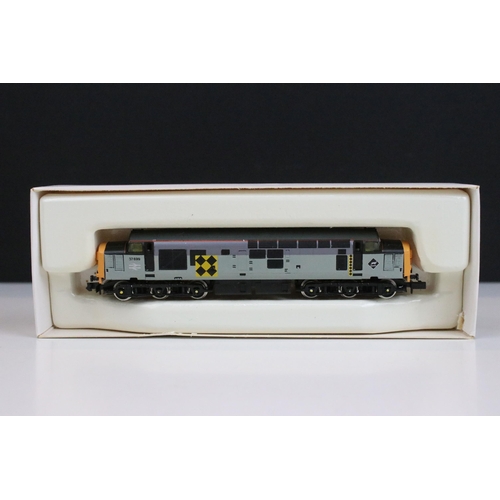 23 - Four boxed Graham Farish N gauge locomotives to include 8036 Class 37 Diesel Railfreight Coal Sector... 