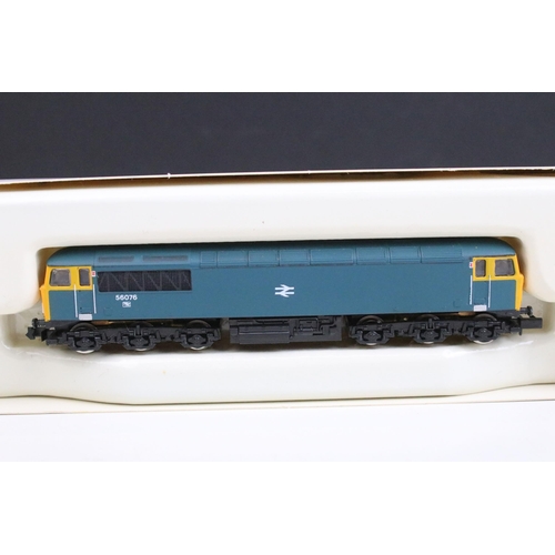 23 - Four boxed Graham Farish N gauge locomotives to include 8036 Class 37 Diesel Railfreight Coal Sector... 