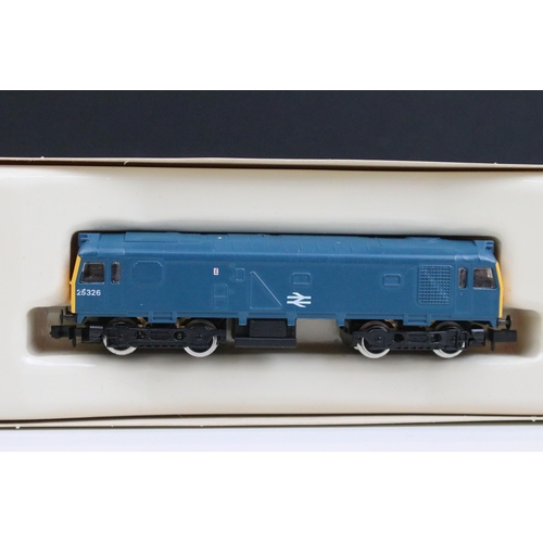 23 - Four boxed Graham Farish N gauge locomotives to include 8036 Class 37 Diesel Railfreight Coal Sector... 