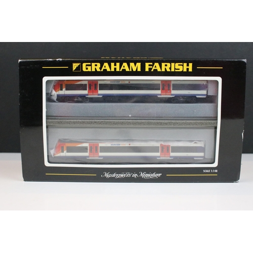 24 - Boxed / cased Graham Farish N gauge 371-427 170/4 Turbostar 2 Car DMU Southwest Trains plus a cased ... 