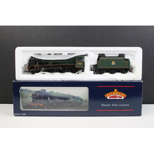 8 - Six boxed Bachmann OO gauge locomotives to include 31-203 Rebuilt Patriot 45528 REME BR green emblem... 