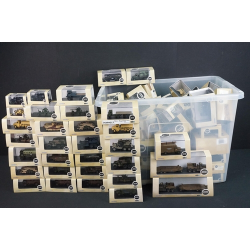 102 - 95 Boxed / cased 1/76 Oxford Diecast Military diecast models, all ex (two boxes)