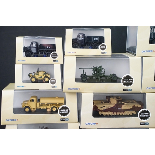 102 - 95 Boxed / cased 1/76 Oxford Diecast Military diecast models, all ex (two boxes)