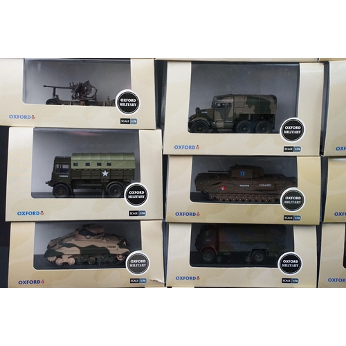 102 - 95 Boxed / cased 1/76 Oxford Diecast Military diecast models, all ex (two boxes)