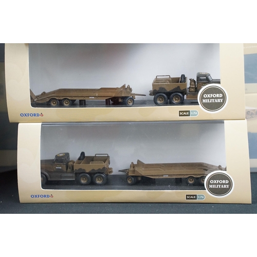 102 - 95 Boxed / cased 1/76 Oxford Diecast Military diecast models, all ex (two boxes)