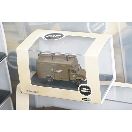 102 - 95 Boxed / cased 1/76 Oxford Diecast Military diecast models, all ex (two boxes)