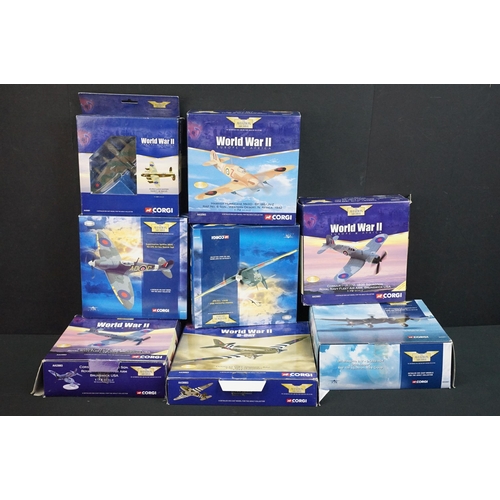 103 - Eight boxed Corgi Aviation Archive diecast models to include 6 x 1/72 (World War II Europe & Africa ... 
