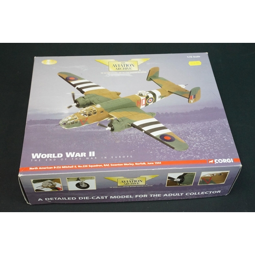104 - Three boxed Corgi Aviation Archive World War II diecast models to include 2 x 1/72 (AA34801 Vickers ... 