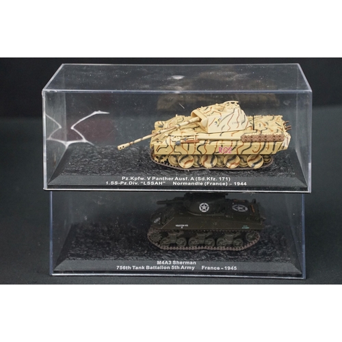 134 - 43 Boxed military diecast models to include 37 x cased tanks, 2 x Edison Giocattoli, 1 x Easy Model,... 