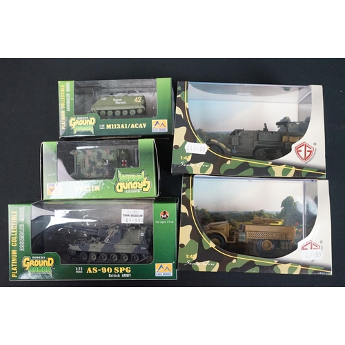 134 - 43 Boxed military diecast models to include 37 x cased tanks, 2 x Edison Giocattoli, 1 x Easy Model,... 