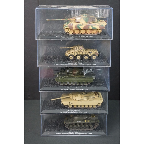 134 - 43 Boxed military diecast models to include 37 x cased tanks, 2 x Edison Giocattoli, 1 x Easy Model,... 