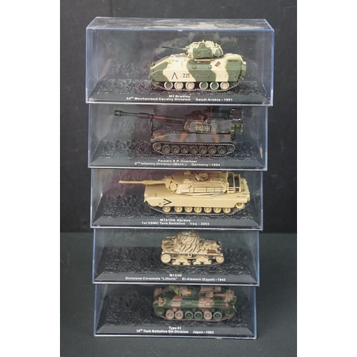 134 - 43 Boxed military diecast models to include 37 x cased tanks, 2 x Edison Giocattoli, 1 x Easy Model,... 