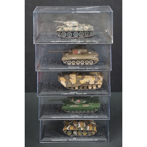 134 - 43 Boxed military diecast models to include 37 x cased tanks, 2 x Edison Giocattoli, 1 x Easy Model,... 