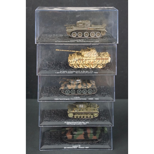 134 - 43 Boxed military diecast models to include 37 x cased tanks, 2 x Edison Giocattoli, 1 x Easy Model,... 