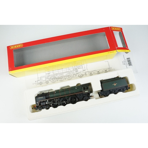 42 - Four boxed OO gauge locomotives to include 3 x Hornby (R2175 BR 4-6-2 Britannia Class 7MT Locomotive... 