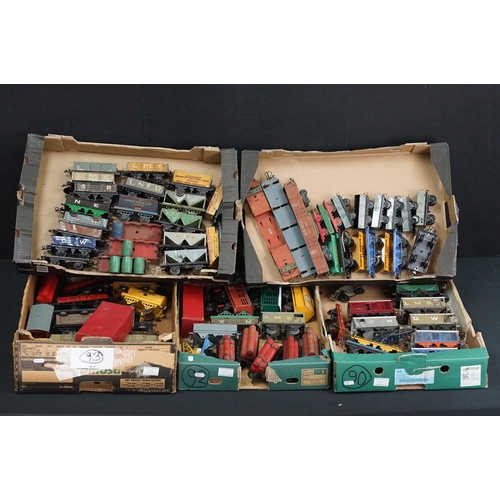 55 - Around 90 Hornby O gauge items of rolling stock to include Sir Robert McAlpine Tipper Wagon, Regent ... 