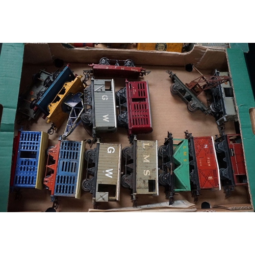 55 - Around 90 Hornby O gauge items of rolling stock to include Sir Robert McAlpine Tipper Wagon, Regent ... 