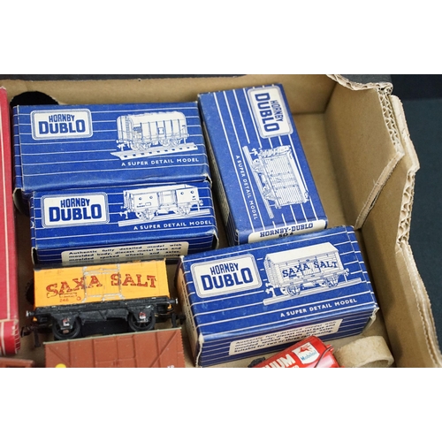 56 - Around 70 Hornby Dublo items of rolling stock to include 7 x boxed examples, plus 2 x footbridges, 3... 